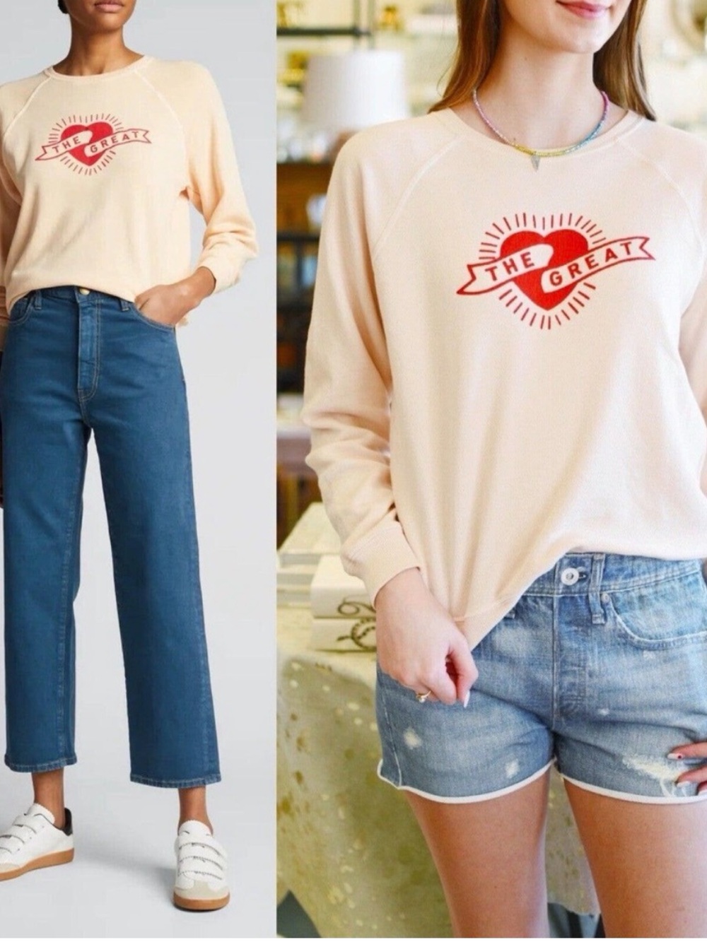 THE GREAT. Soft Cream Knit Pullover